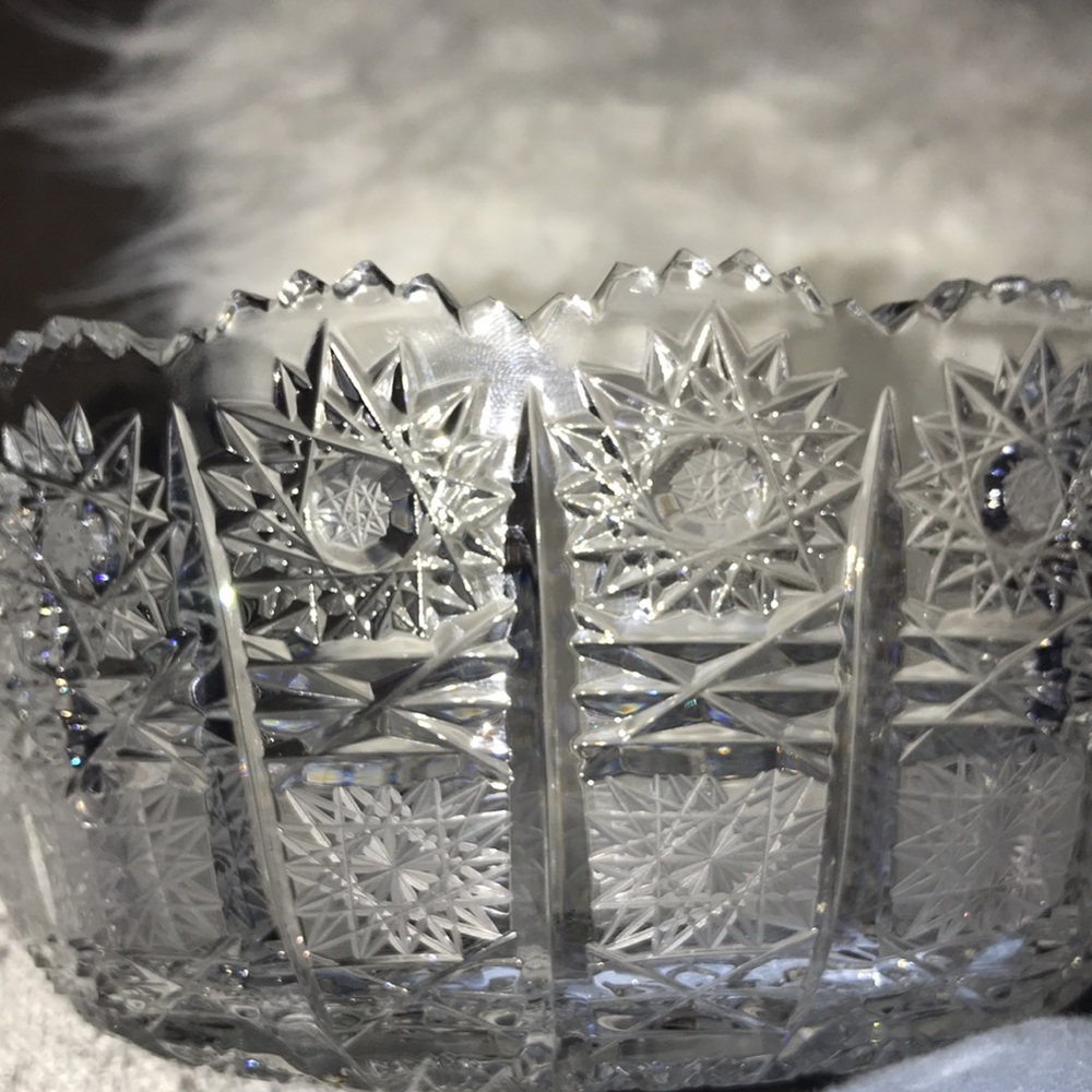 Vintage Imperlux Crystal Serving Bowl Genuine Handcut Lead Crystal - Picture 4 of 6
